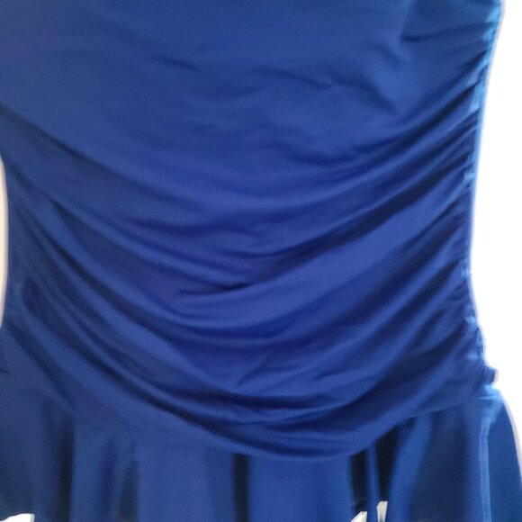 RALPH LAUREN BEL AIR SHIRRED BANDEAU 1- PIECE SWIMSUIT -SIZE US 6 -RESORT CHIC - Picture 6 of 11